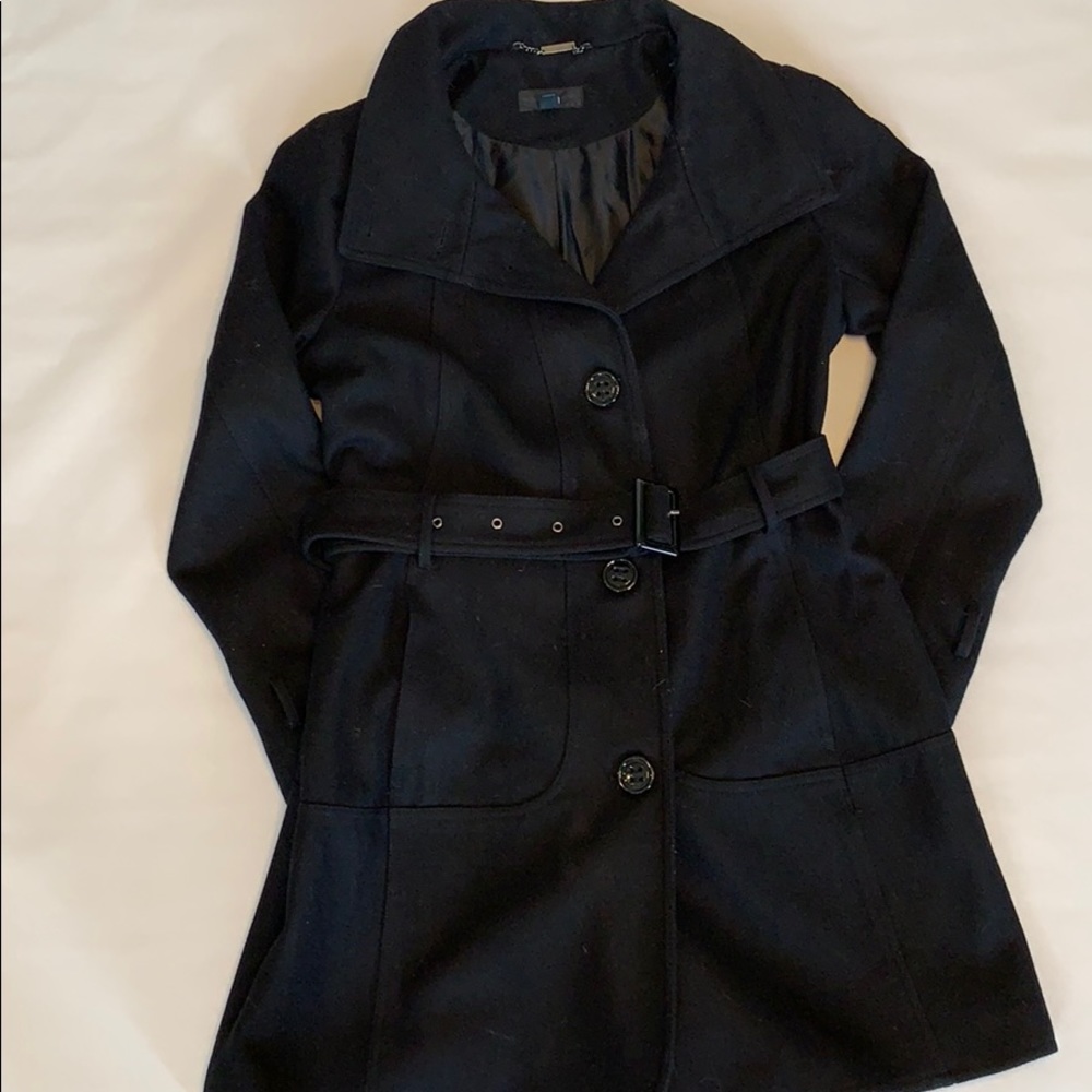Black Knee Length Peacoat